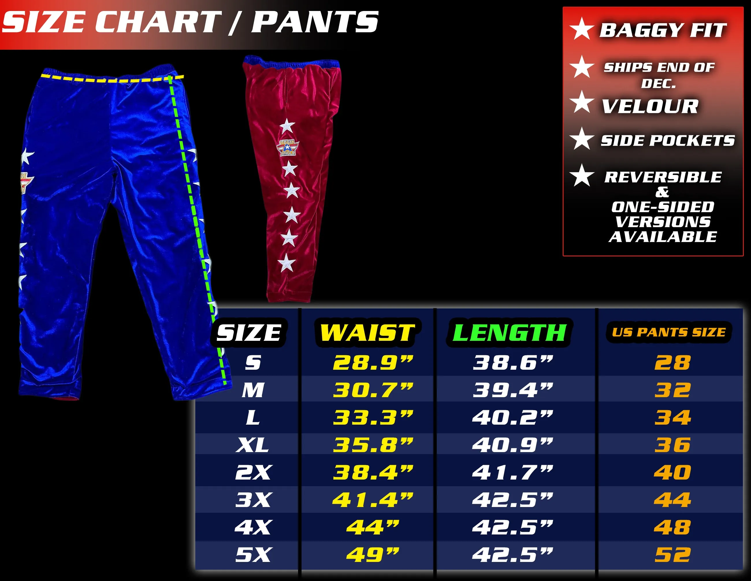 TEAM ANGLE PANTS - SINGLE SIDED