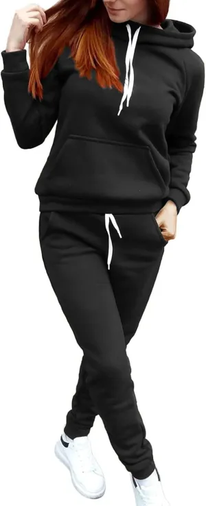Womens 2 Piece Outfits Sweatsuits Lounge Sets Oversized Hoodie Sweatshirts High Waist Workout Joggers Fall Outfits